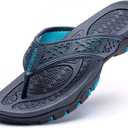 GUBARUN Mens Sport Flip Flops Comfort Casual Thong Sandals Outdoor (13, Blue)