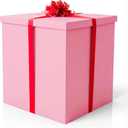 Giant Extra Large Cardboard Decorative Gift Box With Lid, Pink, 28x28x28in, 1 Count