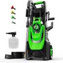 Electric Pressure Washer, 5000PSI 3.2GPM Power Washer with Hose Reel, Foam Cannon, Car Washing Machine with 20FT Hose, 35FT Cord, High Pressure Washer for Deck, Driveway, Patio, Green