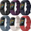 TopPerfekt Bands Compatible with Fitbit Charge 6, Adjustable Soft Silicone Sport Replacement Watch Band Straps Wristbands Bracelet for Charge 6/5 Activity Tracker Women MenAmazon's Choice