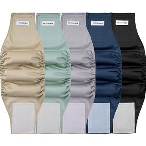 Tuiskusa Male Dog Diapers, High Absorbing Dog Belly Bands for Male Dogs, Washable Reusable Dog Males Wraps(5 Pack) 