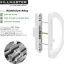 HILLMASTER Sliding Glass Door Handle with Mortise Lock and Key Cylinder,Patio Door Lock with Key Replacement Patio Door Handle Set Sliding Door Lock Fits 3-15/16" Screw Hole Spacing,Reversible Design