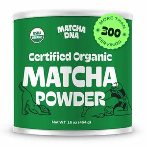 MATCHA DNA Certified Organic Matcha Green Tea Powder (16 oz TIN CAN)