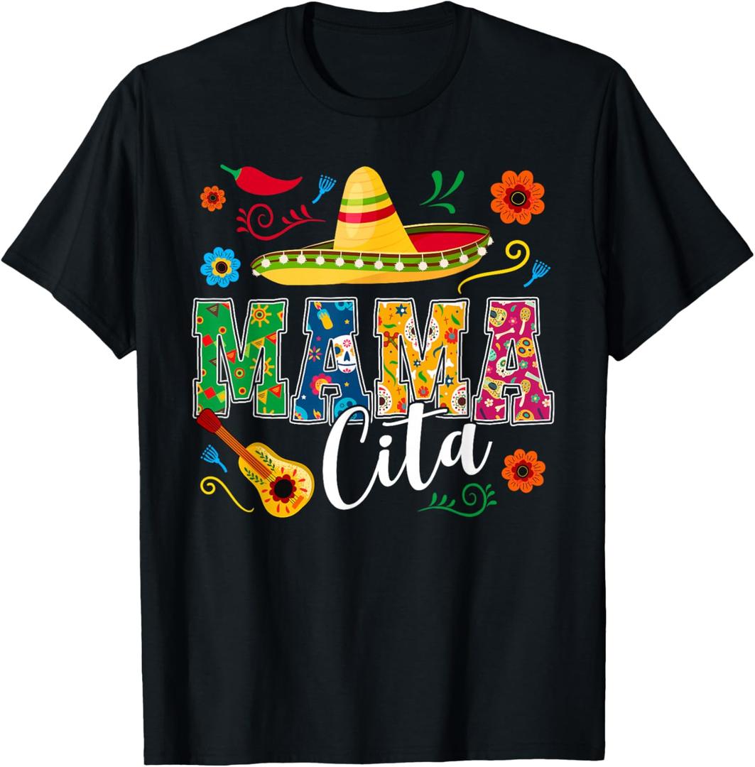 Cinco De Mayo Mamacita Flower Mama Cita Mexican T-Shirt, Large