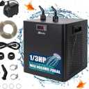 Aquarium Chiller, 79 gal 1/3 HP 300L Water Chiller for Cold Plunge, Hydroponic Cooler Fish Tank Cooling System for Axolotl Coral Reef Shrimp with Pump and Pipe