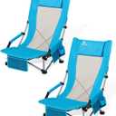 Abahub Beach Chair Low/High Back Lightweight Portable Outdoor Camping Chair, high-2 pack