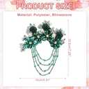 PATIKIL Flower Rhinestone Appliques for Dresses, 3D Green Rhinestone Applique Embellishments Handmade 7 Flowers Crystal Sequin Sewing Patches for Wedding