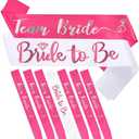 Bride to Be Sash, Bachelorette Party Supplies Engagement Party Favors, Bridal Shower Sashes Bachelor Decorations Just Married Gift Engaged Decor Accessories,Hot Pink