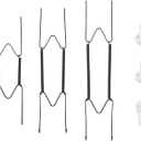 Bilillo 3-Piece Stainless Steel Wall Plate Hangers, 10/12/14 Inch Invisible Decorative Wire Plate Holders with 3 Pieces Wall Hooks for 8 to 16 Inch (Black)