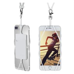 Gear Beast Cell Phone Lanyard - Universal Neck Phone Holder w/Card Pocket and Silicone Neck Strap - Compatible with Most Smartphones, Clear (Transparent)