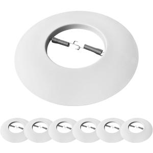 [6-Pack] PROCURU 6" Open Metal Ring Trim for Recessed Can Lights - for BR30, PAR30, LED, Incandescent, CFL, Halogen (White (6-Pack))