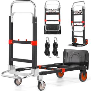 3-in-1 Convertible Hand Truck, Heavy Duty 600LBS Folding Dolly Cart