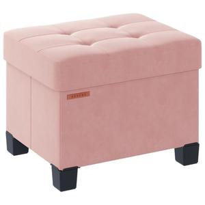 ABHENG Cube Storage Ottoman, Velvet Foot Stool with Feet, Folding Storage Bench, End of Bed Bench, Storage Chest, for Living Room, Bedroom, 12.6 x 15.8 x 13.2 Inches, Jelly Pink, UASND21P