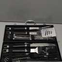 ROMANTICIST 25pcs Extra Thick BBQ Grill Accessories, Christmas Grilling Gifts Set for Men Dad, Heavy Duty Grill Tools Utensils Kit with Spatula, Tongs in Aluminum Case for Birthday Black