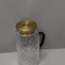 Buaic Glass Pitcher with Lid, 1 PACK 68 oz/2 Liter Vintage Water Pitcher, Clear Borosilicate Glass Water Carafe for Cold Brew, Coffee, Lemonade, Iced Sun Tea,Beverage, Milk, Heat Resistant