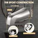 Enhon Slip on Tub Spout with Diverter, Compatible with American Standard 8888026.002 Tub Spout, Bathroom Bathtub Faucet, Fits 1/2 Copper Water Tube(5/8 Dia), 5/32 Hex Wrench(Brushed Nickel,1)