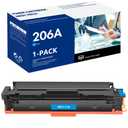 206A Toner Cartridge Set 1-Pack Printer Replacement for HP 206A W2110A W2111A W2112A W2113A Compatible for HP Color LaserJet Pro MFP M283cdw M283fdn M283fdw M282nw M255dw M255nw Ink Black All-in-One