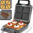 FineMade Belgian Waffle Maker with Removable Plates, Waflera Electrica, Large Waffle Iron, 3 in 1 Panini Grill Press Breakfast Sandwich Maker, Electric Griddle, Grilled Cheese Maker, Breakfast Station