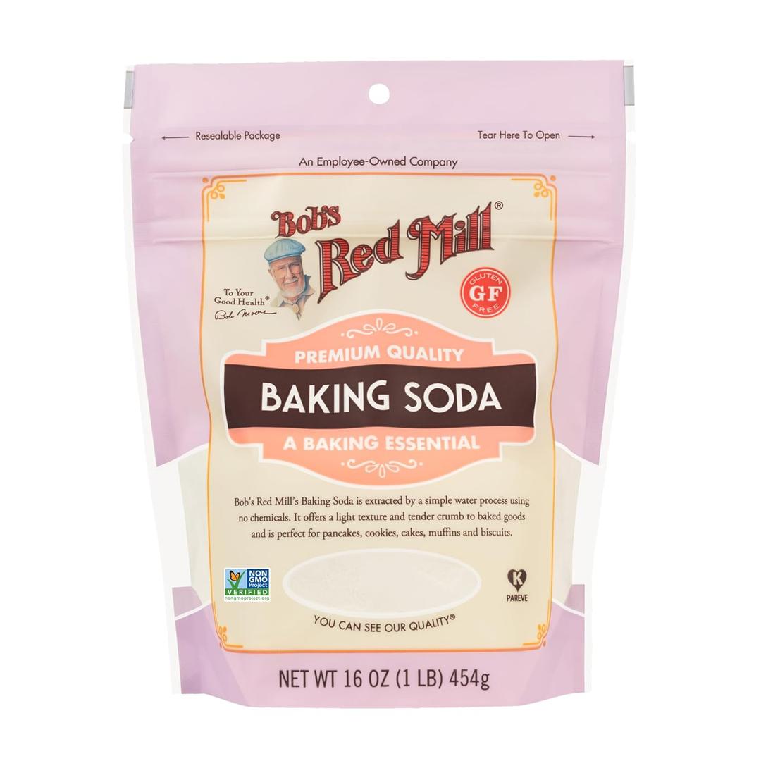 Bob's Red Mill Baking Soda, 16oz (Pack of 4) - Non GMO, Gluten Free, Vegan, Paleo Friendly, Kosher BB 2/4/28