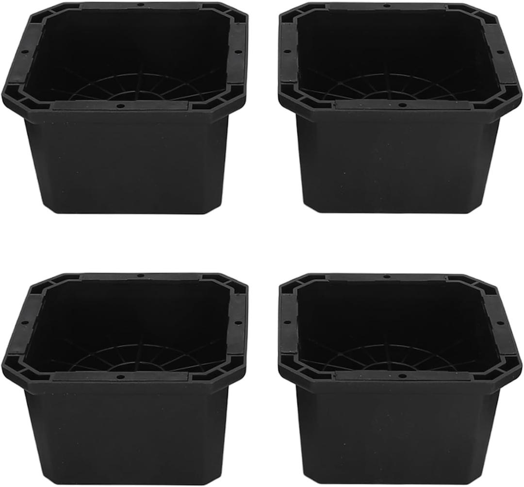 4PCS Rubber Chair Risers, Heavy Duty Furniture Riser Blocks, Stable Support Suitable for Beds, Tables, Cabinets, Sofas, Couches (Style 2)