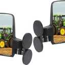Universal Tractor Mirrors, Strong Magnetic Side Mirrors for Tractors, Forklifts, Lawn Movers, Lift Trucks, Golf Cart, Compatible with John Deere, Kubota and more, 2pcs (left and right)