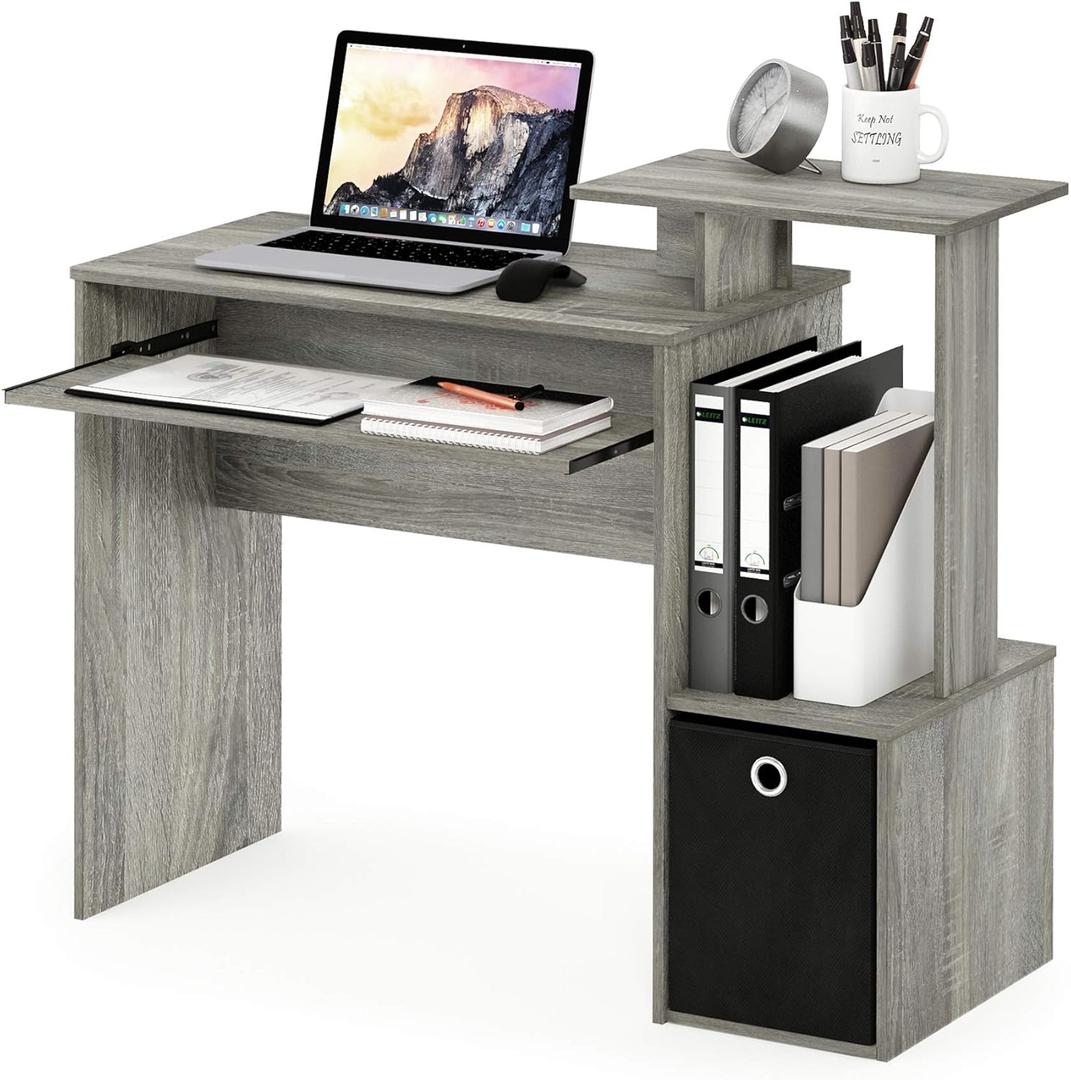 Furinno Econ Multipurpose Home Office Computer Writing Desk, French Oak Grey, Compact