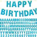 TaoBary 112 Pcs DIY Letter Kit Glitter Customizable Banner Letters Include 107 Letters and Numbers 3 Rope and 2 Needles for Birthday Halloween Christmas Wedding Valentine Party Decor(Baby Blue)