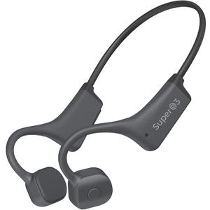 Bone Conduction Headphones IP67 Waterproof Wireless Bluetooth 5.2 Headset w/Dual CVC8.0 Noise-Canceling Mics Soft Silicone Sport Earphones for Running/Gym/Calls (Black superq3)