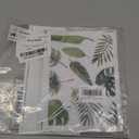 CRASPIRE 8 Sheets Green Leaf Window Stickers Tropical Leaves PVC Waterproof Self Adhesive Summer Wall Decals Natural Palm Plant Rectangle Removable for Stairway Home Decoration TV Wall Art