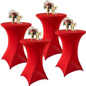 4Pack Red Cocktail Table Covers 32x43Inch Red Cocktail Table Tablecloths