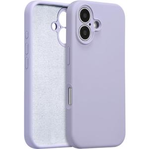 for iPhone 17 Case Silicone,with [Full Camera Protection][Soft Anti-Scratch Microfiber Lining],Liquid Silicone Ultra Slim Shockproof Phone Case for Men Women Girls-Lilac