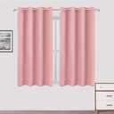 LEMOMO Pink Blackout Curtains 66 x 63 Inch Length/Set of 2 Curtain Panels/Thermal Insulated Room Darkening Blackout Curtains for Bedroom