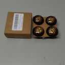 4 Pack Gothic Gold Skull with Red Roses Cabinet Knobs Round Drawer Pulls Black Dresser Knob Cupboard Door Handles Hardware for Kitchen Bathroom Cabinets