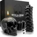 GAVIA Black Skull Candle - Scented Halloween Candles - Gothic Home Decor - Skull Decor - Goth Decor - Gothic Bedroom Decor - Spooky Home Decor - Emo Room Decor - Spooky Gift - Goth Room Decor