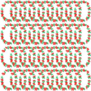 36 PCS Christmas Hawaiian Leis Bulk, Faux Flower Necklace Tropical Christmas Leis for July Party, Tropical Theme Event, Luau, Beach Wedding