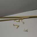Curtain Rods, Non-Adjustable Drapery rod for Window, 1IN Diam 72INCH/6 Foot Fixed Length Rod with Aluminum End Caps and Brackets, Warm Gold