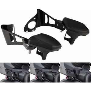 Motorcycle Passenger Armrests Adjustable with Cup Holder for Harley Touring Electra Glides Road Glide Ultra Tri Glide 2014-2024 Motorbike Accessories Parts Black