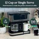 Pantrymade Dual Brew Coffee Maker | 12 Cup Glass Carafe & Single Serve K-Cup Combo | Programmable Touchscreen Coffee Machine for Ground Coffee or Pods | Auto Shut-Off, Black