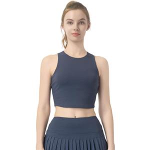 Womens Sports Bra Padded Crisscross Back Medium Support Sports Bras with Removable Cups for Workout Yoga (Blue, M)