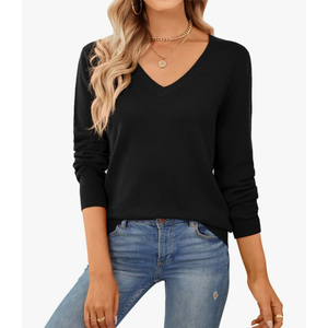 Women's Sweater 100% Cotton Long Sleeve Pullover Sweater Soft Lightweight Knit Tops 2025 , M Size