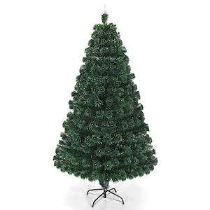 Goplus 7-ft Pre-lit Artificial Christmas Tree with 280 Color Changing Multicolor LED Lights