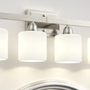 VOLISUN 4-Light Bathroom Light Fixtures, Brushed Nickel Bathroom Vanity Light Over Mirror, Modern Vanity Light for Bathroom, Bathroom Wall Light with Clear Glass Shades (Bulbs Excluded)