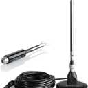 FM Antenna for Stereo Receiver Magnetic Base, 16ft Coaxial Cable, Retractable, Perfect FM Reception for Home Theater System