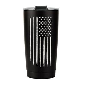 Military Gift Shop 20oz American Flag Tumbler, Insulated Steel USA Coffee Mug with Lid | Disabled Vet Owned Business | Flag 20 oz