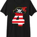 Arrr I'm 4, Cool Pirate Theme 4th Birthday Party Boys Girls TShirt. 4T