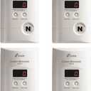 Kidde Carbon Monoxide Detector, Plug In Wall with 9-Volt Battery Backup, Digital LED Display - 4 Pack (White)