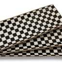 Porlien 14-inch Checker Black and White Rectangle Serving Platters Set of 3 for Party, Wedding and Entertaining, Rectangular Serving Plates, Serving Tray for Dinner, Appetizers and Desserts