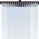 16 Inch Square Rain Shower Head, 304 Stainless Steel, Ultra Thin High Pressure Bathroom Rainfall Showerhead (Matte Black) (324 Jets)