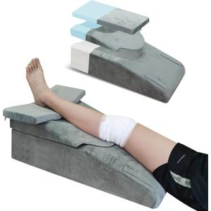 Knee Extender Elevation Pillow for After Surgery Recovery, Memory Foam Leg Pillow for Knee Replacement Surgery, Height Adjustable Cushion for Lower Back Hip Ankle Sciatica Pain Relief