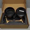 SPUNKYJUNKY Ceramic Dog and Cat Bowl Set with Wooden Stand, Modern Cute Weighted Food Water Set for Small Size Dogs (13.5OZ) & Medium Sized Dogs (28.7OZ) & Cats (1.7 Cups, 2  Black)